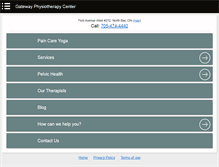 Tablet Screenshot of gatewayphysio.com